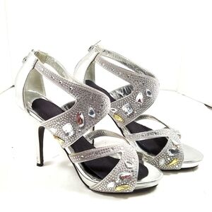 Deb silver metallic high heels sandals  Size: 7.5